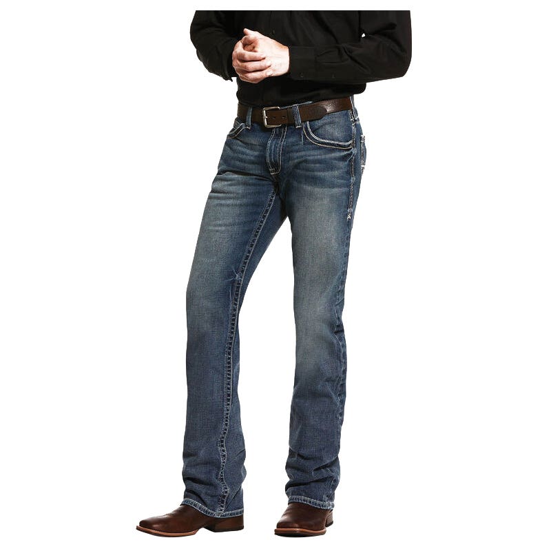 Ariat Adkins M5 Series Jeans, 28 in W, 34 in L, Lennox, Standard, Straight Leg Fit, Stretchable