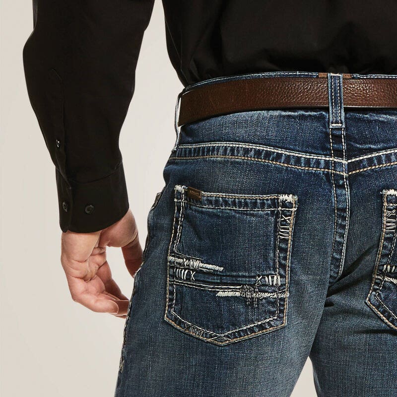 Ariat Adkins M5 Series Jeans, 31 in W, 36 in L, Lennox, Standard, Straight Leg Fit, Stretchable