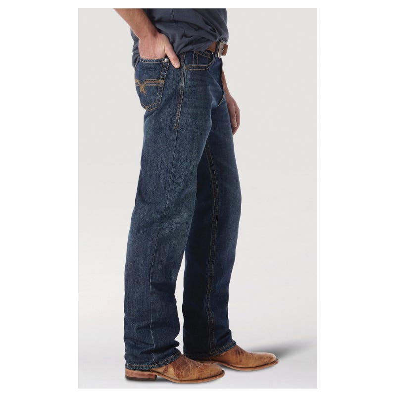 Wrangler 20X Series Jeans, L, 38 in W, 36 in L, Wells, Extreme Relaxed Fit, Non-Stretchable