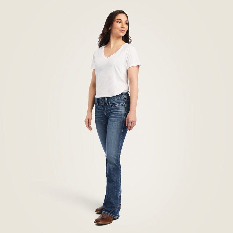 Ariat Women's R.E.A.L. Mid Rise Raquel Boot Cut Jean, 31 R