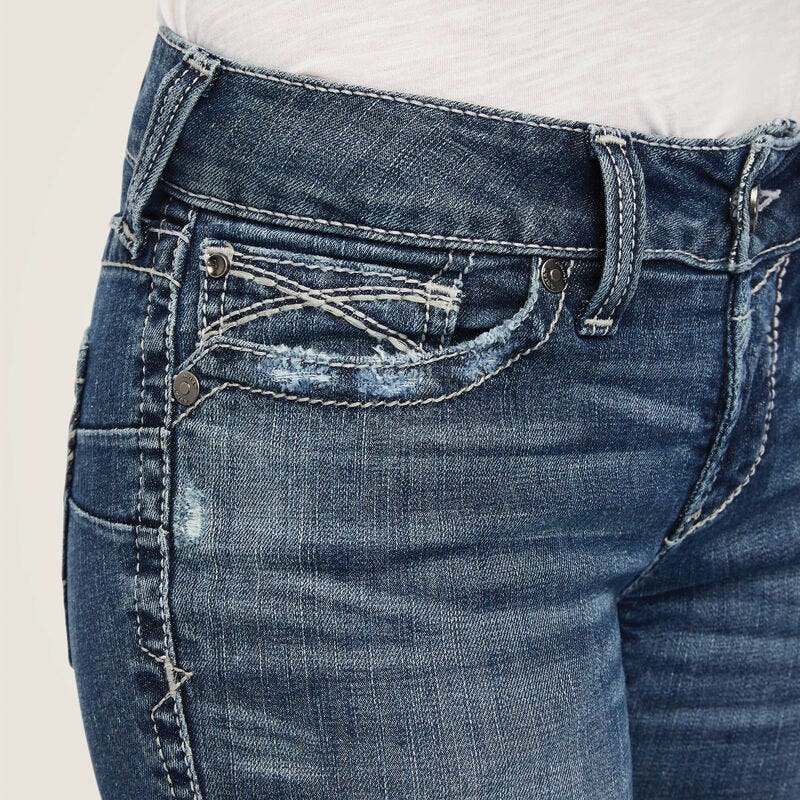 Ariat Women's R.E.A.L. Mid Rise Raquel Boot Cut Jean, 25 R