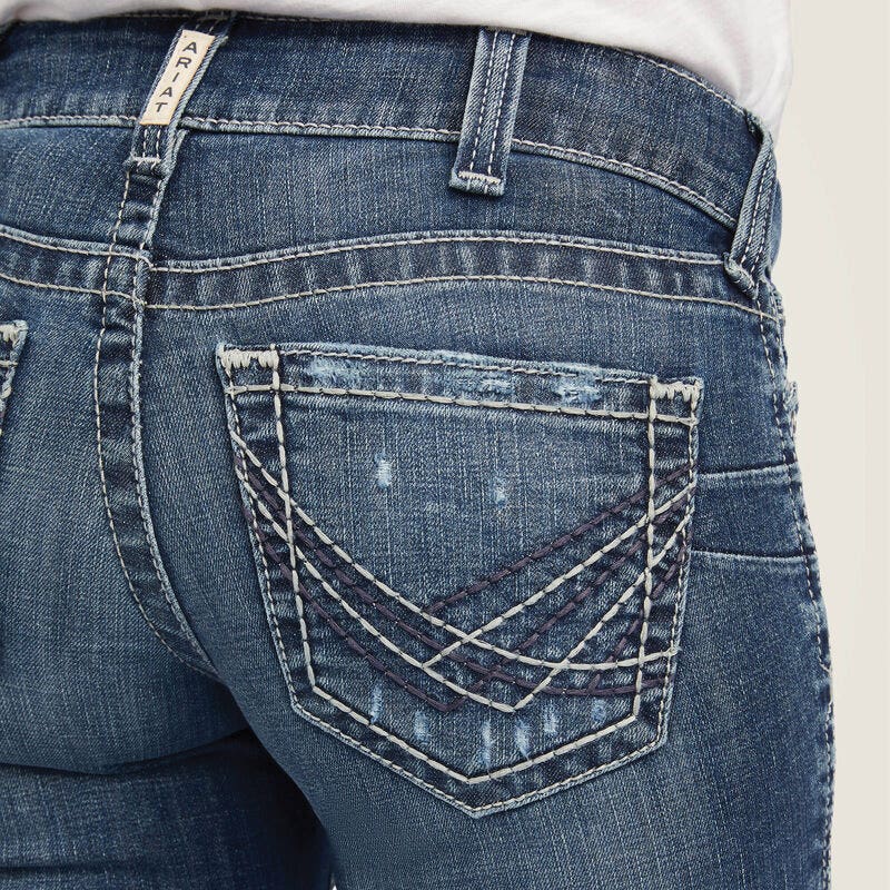 Ariat Women's R.E.A.L. Mid Rise Raquel Boot Cut Jean, 25 R