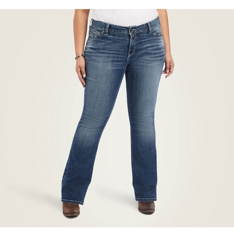Ariat Women's R.E.A.L. Mid Rise Raquel Boot Cut Jean, 16 WR