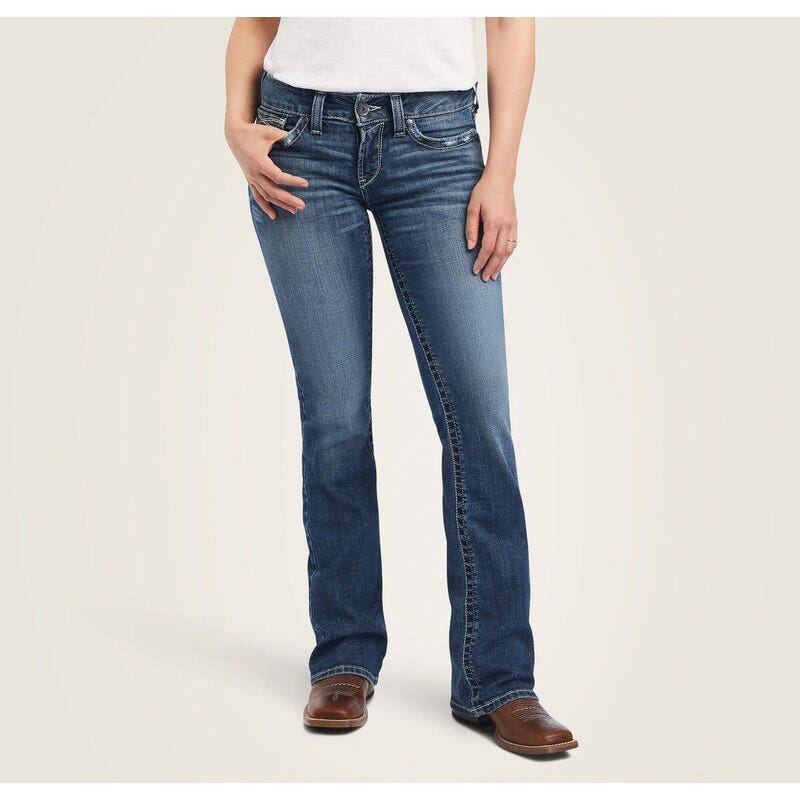 Ariat Women's R.E.A.L. Mid Rise Raquel Boot Cut Jean, 18 WR