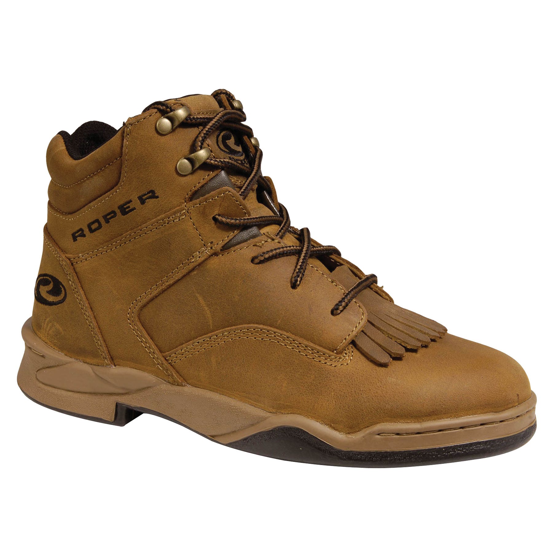 Roper Horseshoe Kiltie Series 09-020-0350-0799 BR 11D Work Boots, 11, D W, Honey Bun Brown, Leather, Insulated: No