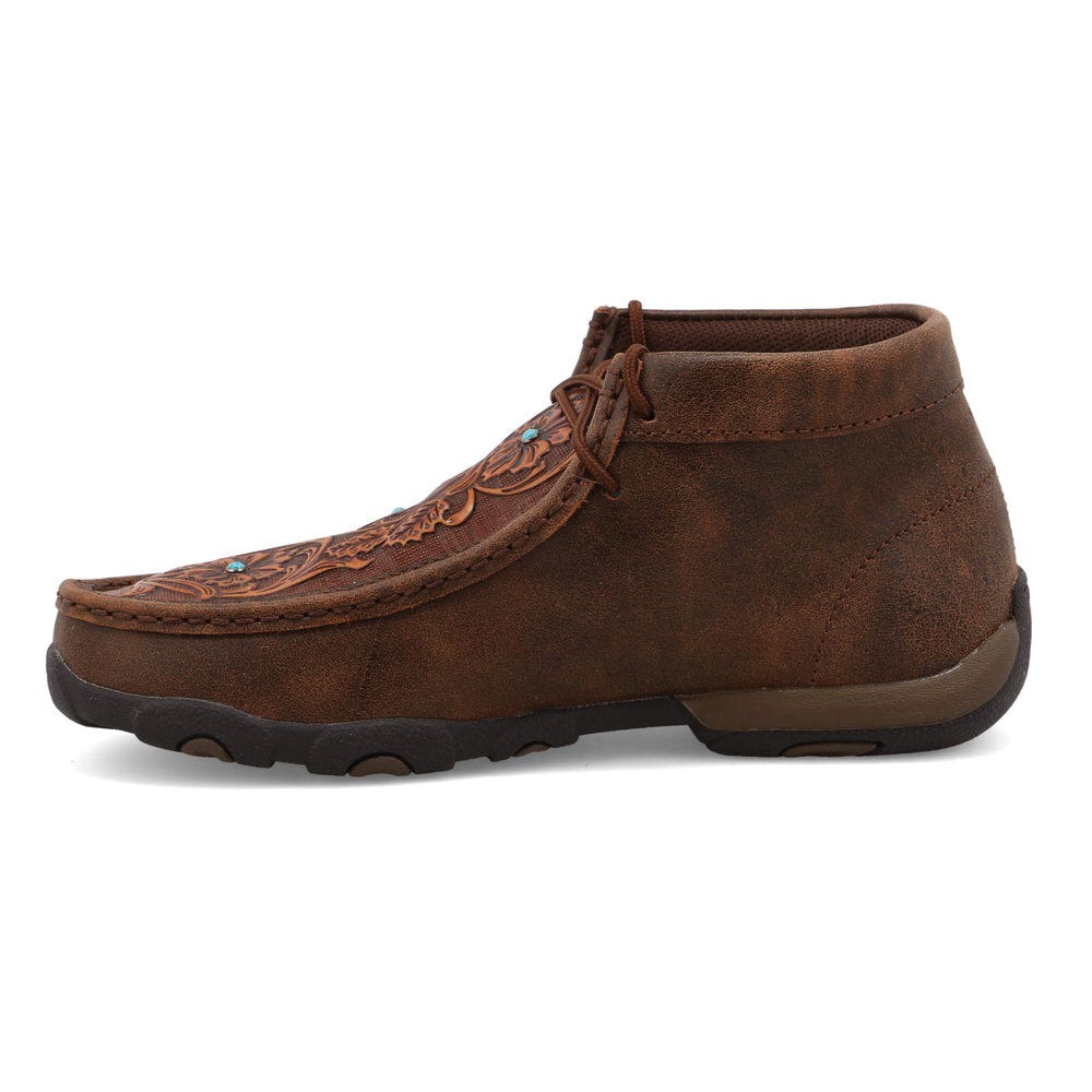 Twisted X Driving Mocs, 10, M W, Brown, Leather, Lace-Up