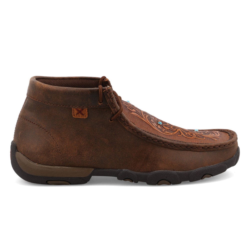 Twisted X Driving Mocs, 10, M W, Brown, Leather, Lace-Up