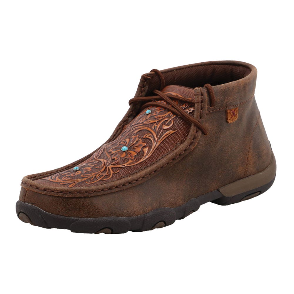 Twisted X Driving Mocs, 11, M W, Brown, Leather, Lace-Up