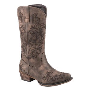 Roper Fashion Boots, 7.5, B W, Laser Western, Single Welt, Tall Stuff, Brown