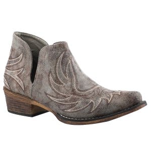 Roper Boots, 5.5, B W, Single Welt, Western Stitch, Gray, Faux Leather/Synthetic