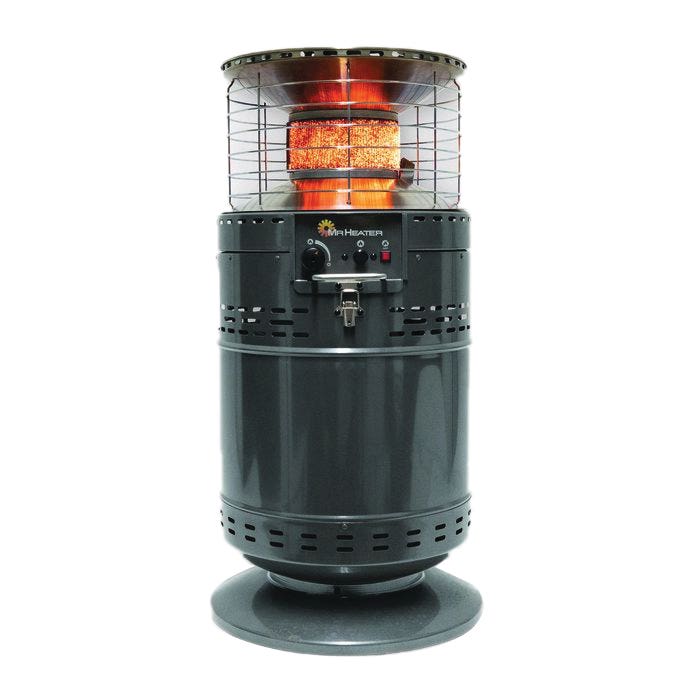 Mr. Heater Patio Heater, Liquid Propane, Electric Ignition, 30,000 Btu, 20 lb Tank, 750 sq-ft Heating Area