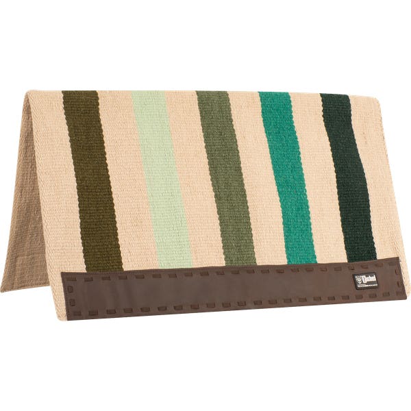 Cashel Casa Zia Series Saddle Blanket, Double Weave, Leather, Green