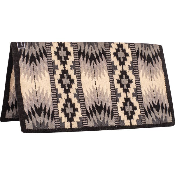 Classic Equine Show Blanket, Hand Woven, Wool, Black/Gray