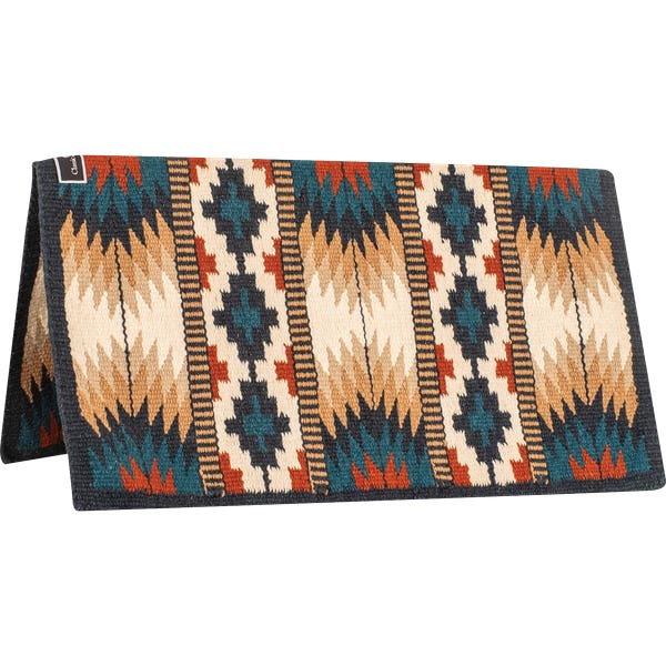 Classic Equine Show Blanket, Hand Woven, Wool, Chestnut Brown/Indigo