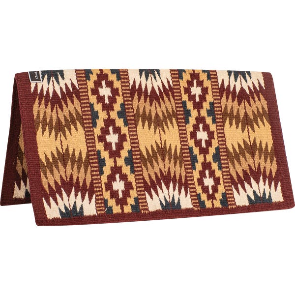 Classic Equine Show Blanket, Hand Woven, Wool, Burgundy/Cream