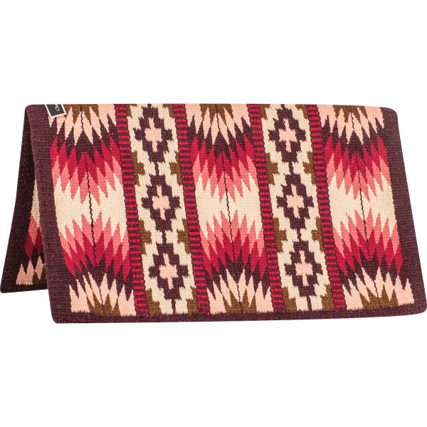 Classic Equine Show Blanket, Hand Woven, Wool, Eggplant/Pink