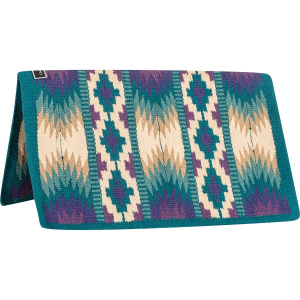Classic Equine Show Blanket, Hand Woven, Wool, Purple/Turquoise