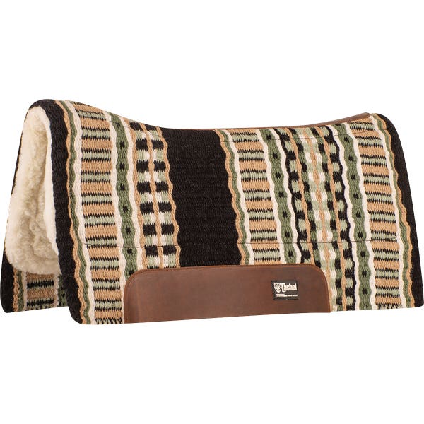 Cashel Blanket Top Performance Saddle Pad, 3/4 in Thick, Merino Fleece/Wool, Black/Sage