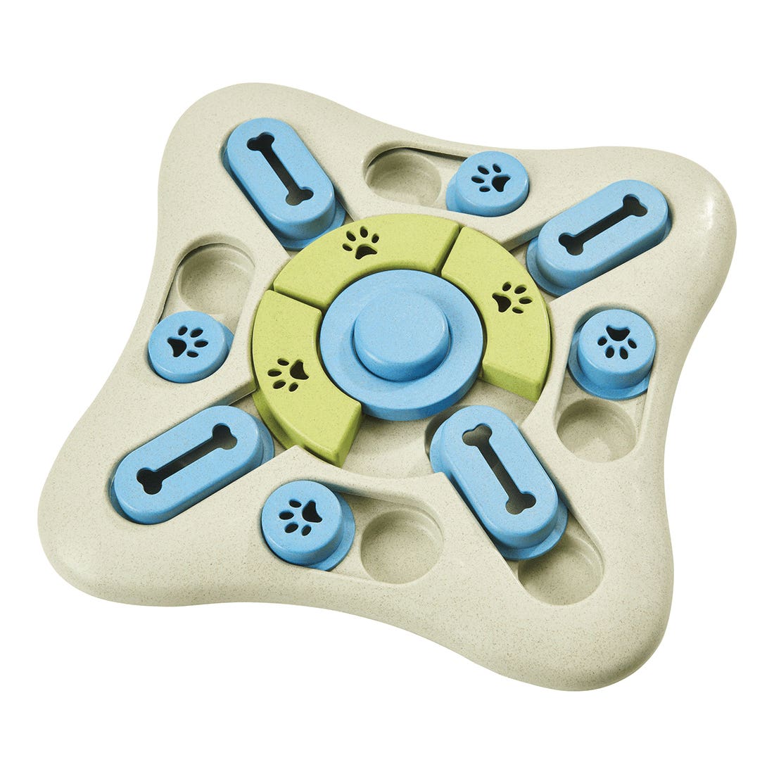 Seek-A-Treat Dog Toy, Pushbutton Squeaker, Slide 'N Turn Puzzle