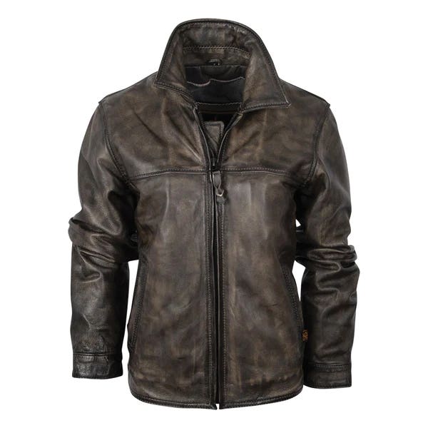 STS Rifleman Jacket, S, Leather, Stone Wash, Zipper