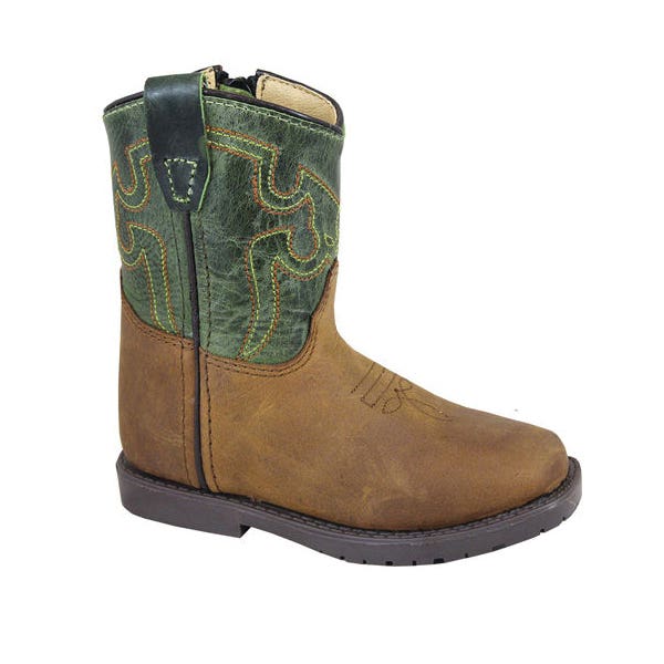 Smoky Mountain Boots Autry Series Western Boots, Unisex, 6, Distressed Brown/Green Crackle, Leather/Rubber