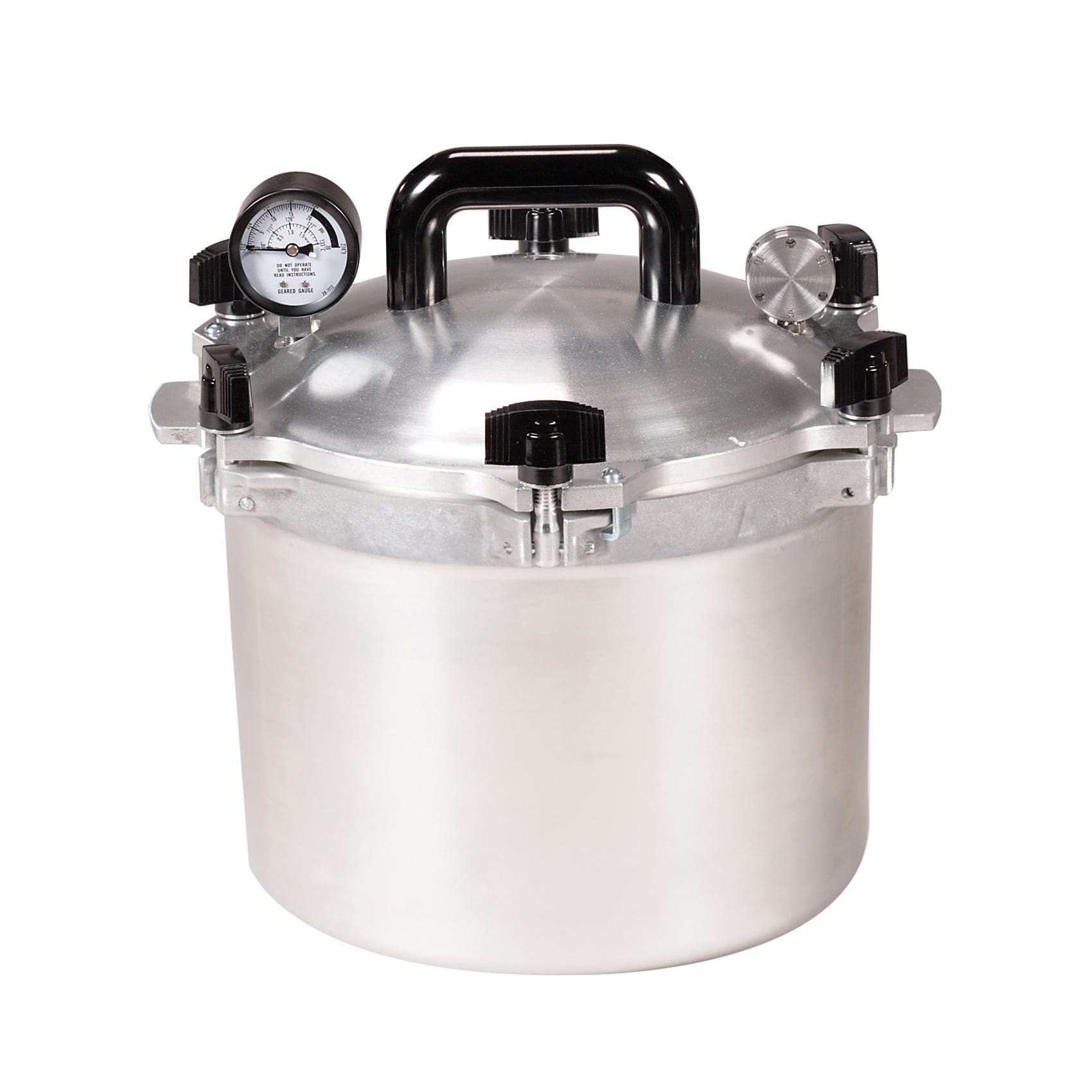 ALL AMERICAN 910K Pressure Cooker/Canner, 10.5 qt, 10-1/4 in Dia, Cast Aluminum, Silver, Satin