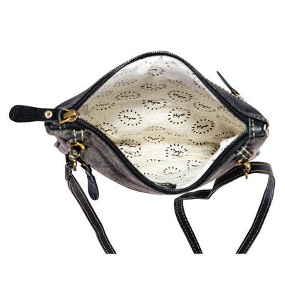 Myra Bag, Marianna Floral, Zipper, Ebony/Green/Smoky Gray