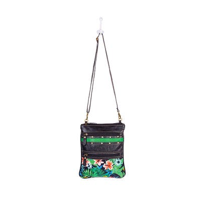 Myra Bag, Marianna Floral, Zipper, Ebony/Green/Smoky Gray