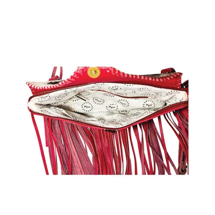 Myra Bag Letterstone Trail Series Bag, Fringed, Zipper, Pink