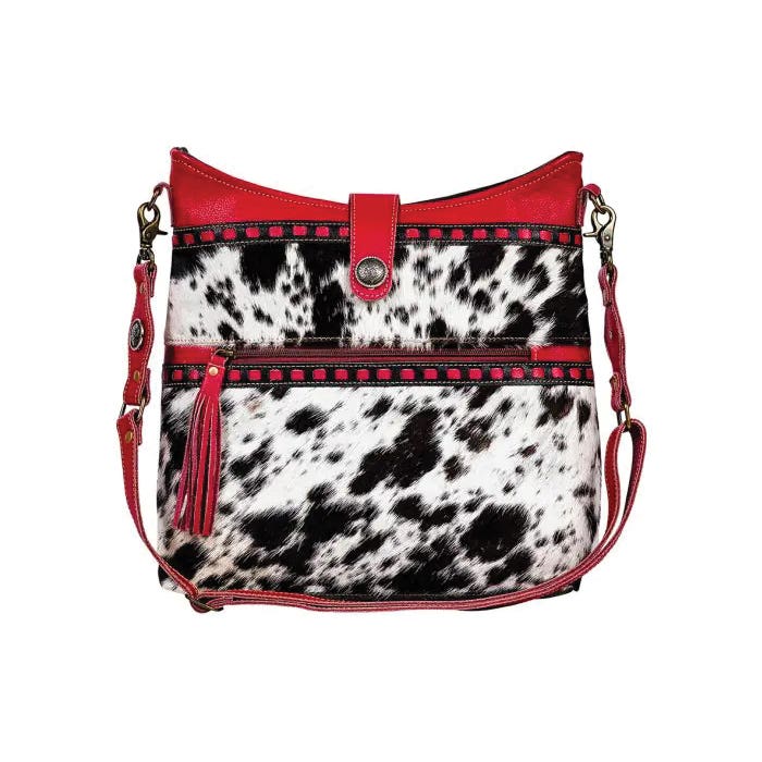 Myra Bag Letterstone Trail Series Bag, Zipper, Charcoal/Ebony/Pink