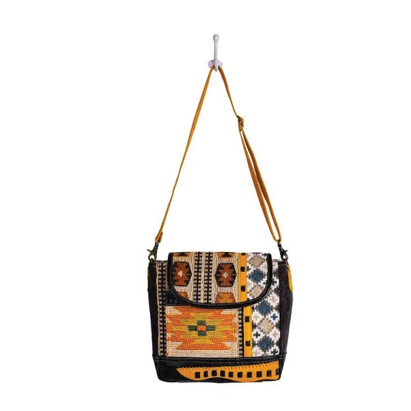 Myra Bag Zonta Mesa Series Shoulder Bag, Zipper, Cloud Gray/Ebony/Golden Sunrise/Smoky Gray/Yellow