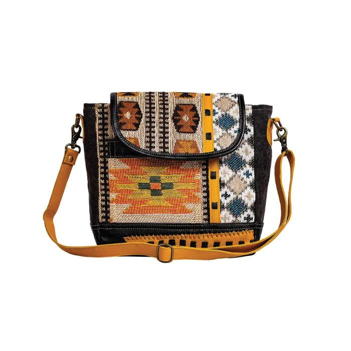 Myra Bag Zonta Mesa Series Shoulder Bag, Zipper, Cloud Gray/Ebony/Golden Sunrise/Smoky Gray/Yellow