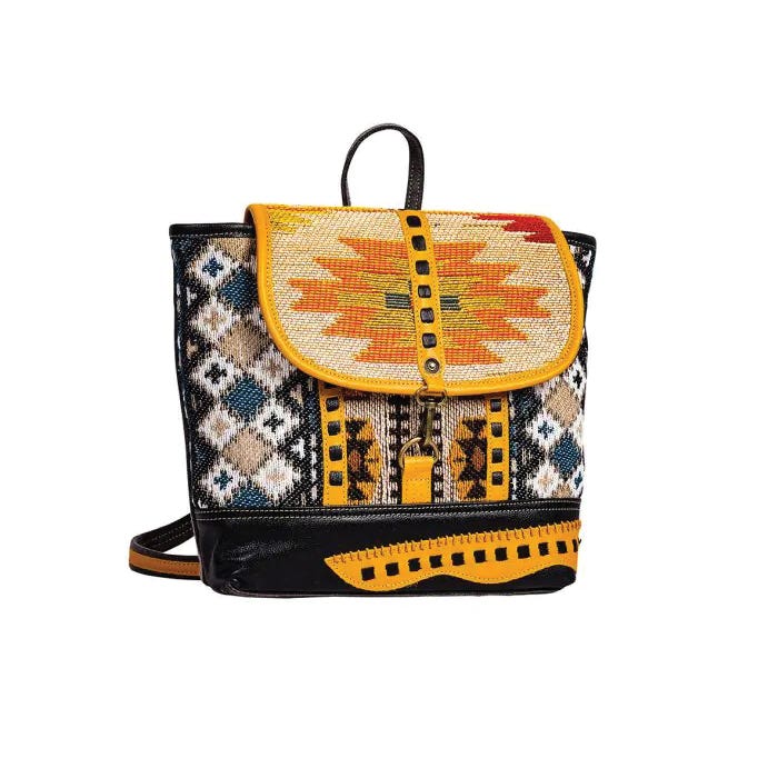 Myra Bag Zonta Mesa Series Backpack Bag, Zipper, Cloud Gray/Ebony/Golden Sunrise/Smoky Gray/Yellow