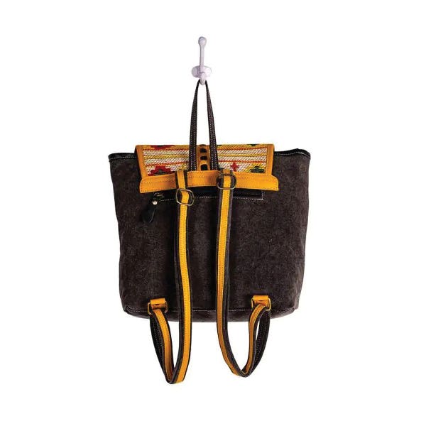 Myra Bag Zonta Mesa Series Backpack Bag, Zipper, Cloud Gray/Ebony/Golden Sunrise/Smoky Gray/Yellow