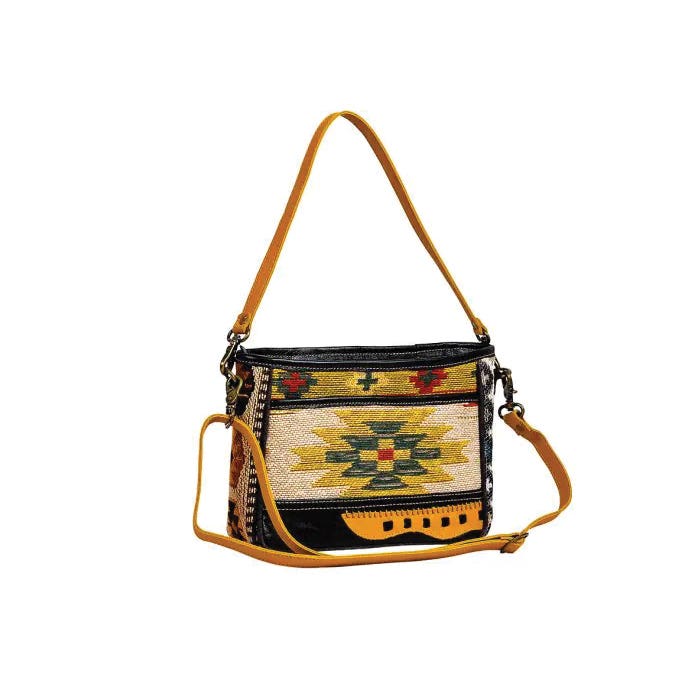 Myra Bag Zonta Mesa Series Cross Body Bag, Zipper, Cloud Gray/Ebony/Golden Sunrise/Smoky Gray/Yellow