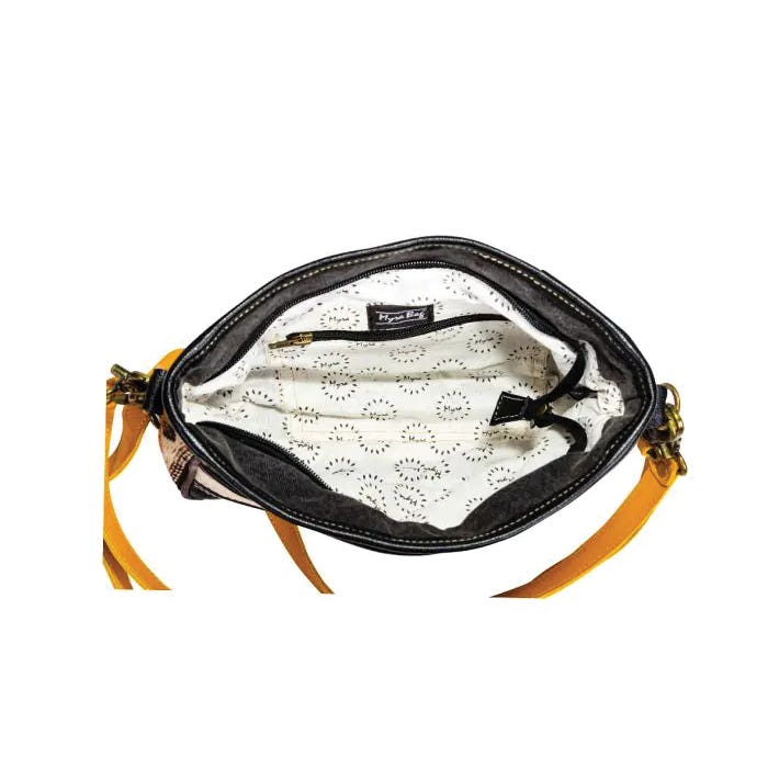 Myra Bag Zonta Mesa Series Cross Body Bag, Zipper, Cloud Gray/Ebony/Golden Sunrise/Smoky Gray/Yellow