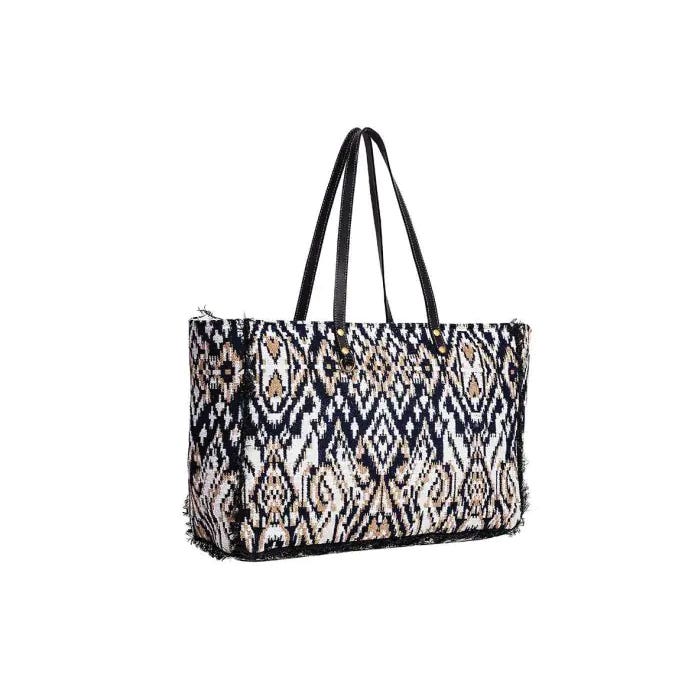 Myra Bag Letterstone Trail Series Bag, Zipper, Ebony/Red