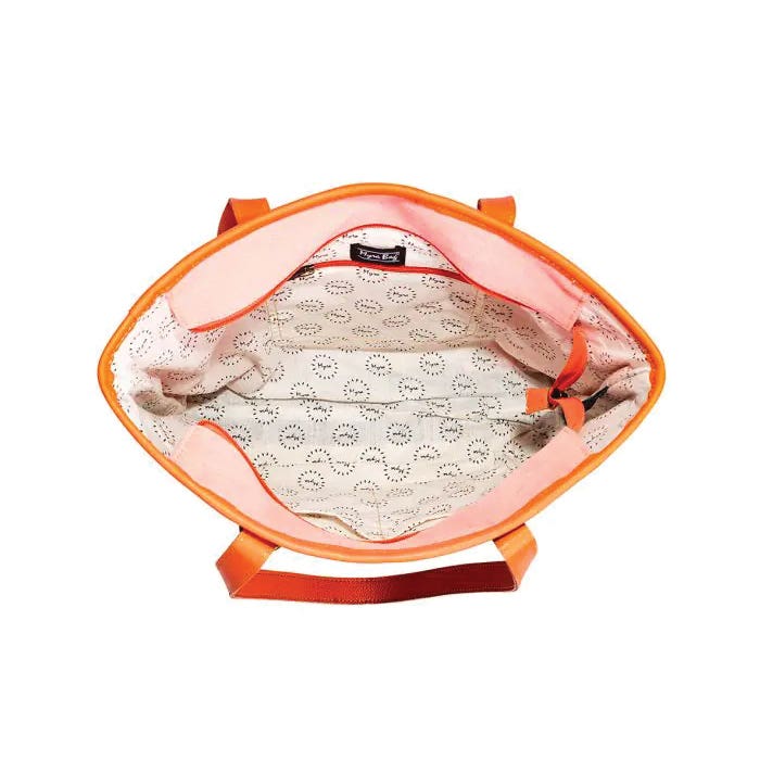 Myra Bag Tonga Ridge Series Tote Bag, Light Dark Mottled Pattern, Zipper, Orange/Pink
