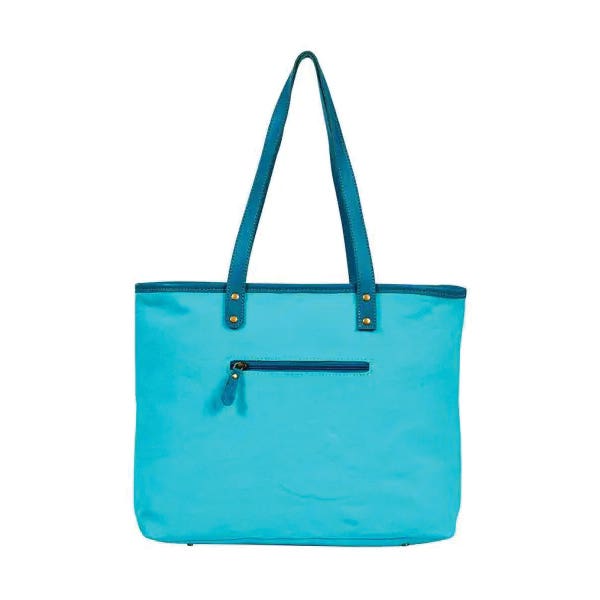 Myra Bag Tonga Ridge Series Tote Bag, Light Dark Mottled Pattern, Zipper, Steel Blue