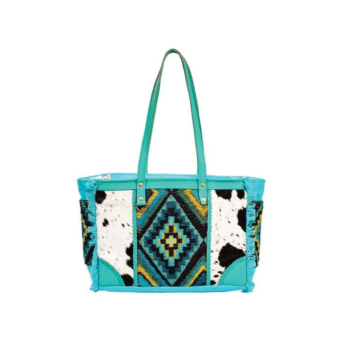 Myra Bag Tonga Ridge Series Bag, S, Light Dark Mottled Pattern, Zipper, Turquoise