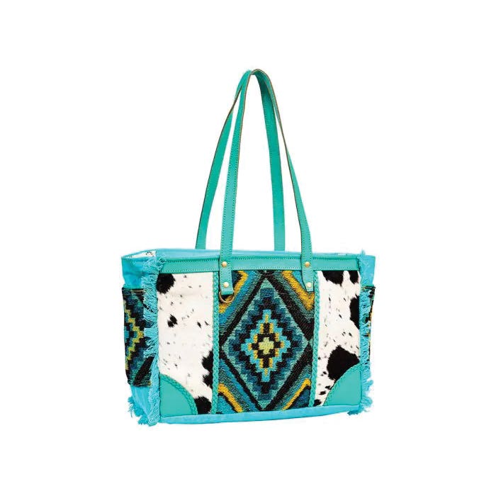 Myra Bag Tonga Ridge Series Bag, S, Light Dark Mottled Pattern, Zipper, Turquoise