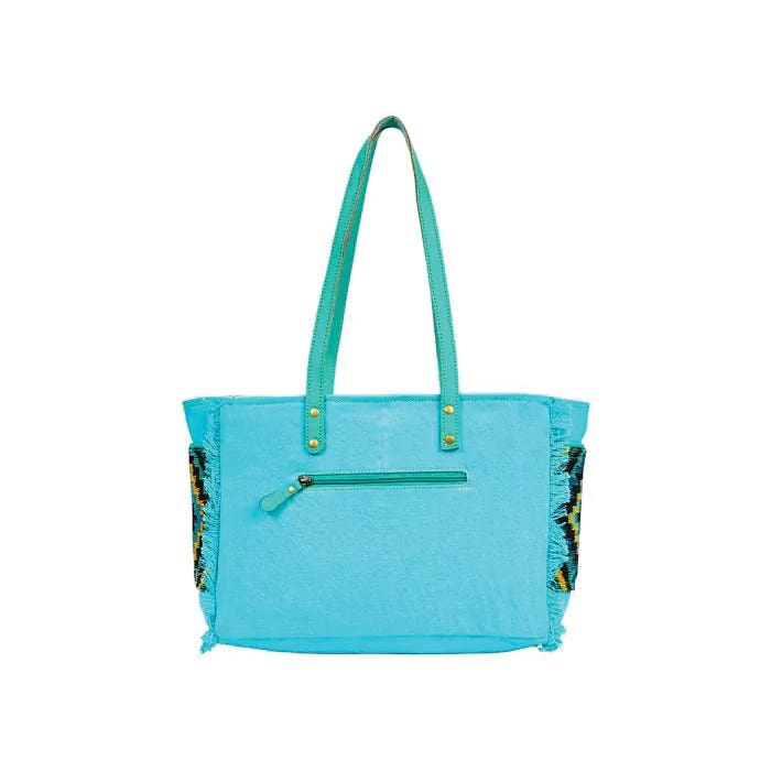 Myra Bag Tonga Ridge Series Bag, S, Light Dark Mottled Pattern, Zipper, Turquoise