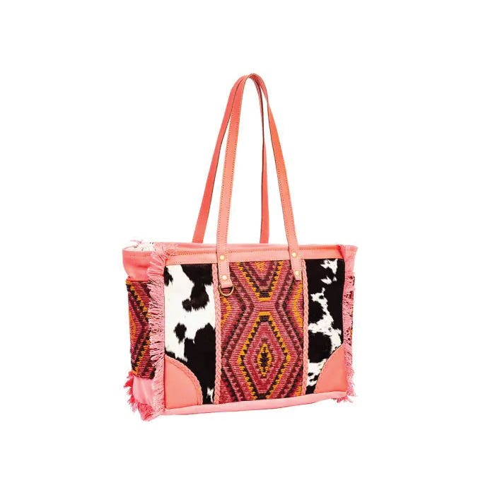 Myra Bag Tonga Ridge Series Bag, S, Light Dark Mottled Pattern, Zipper, Pink/Salmon