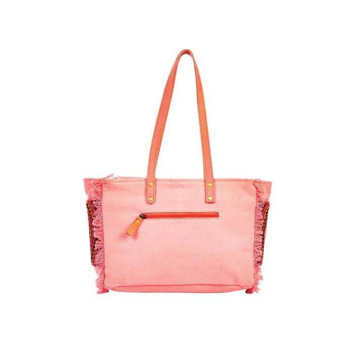 Myra Bag Tonga Ridge Series Bag, S, Light Dark Mottled Pattern, Zipper, Pink/Salmon