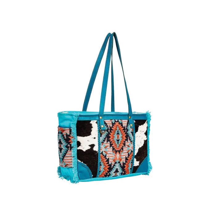 Myra Bag Tonga Ridge Series Bag, S, Light Dark Mottled Pattern, Zipper, Blue