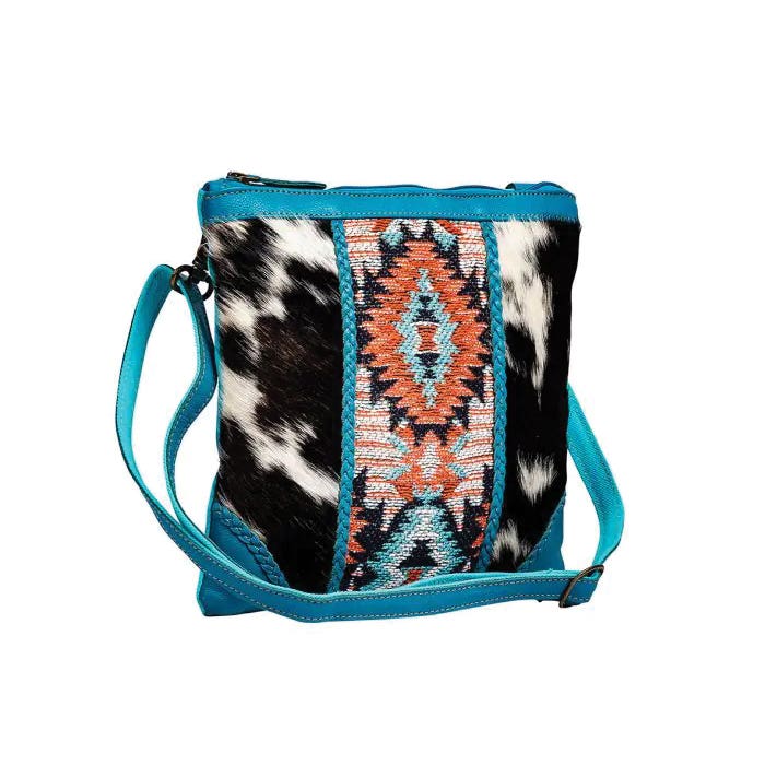 Myra Bag Pecos Pointe Series Bag, Zipper, Cloud Gray/Turquoise