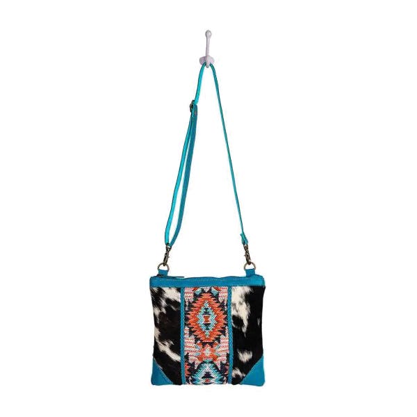 Myra Bag Pecos Pointe Series Bag, Zipper, Cloud Gray/Turquoise
