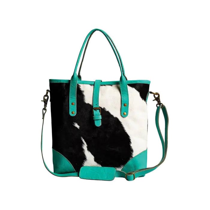Myra Bag Pecos Pointe Series Bag, Zipper, Cloud Gray/Turquoise