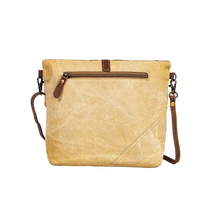 Myra Bag Tazzie Floral Series Cross Body Bag, Floral, Zipper, Chocolate Brown/Parchment