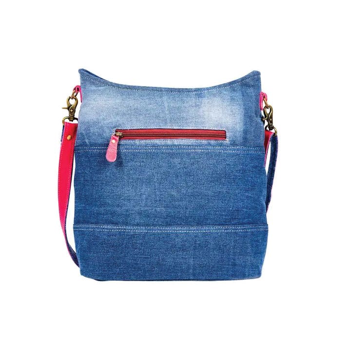 Myra Bag Charley Denim Series Shoulder Bag, Zipper, Red